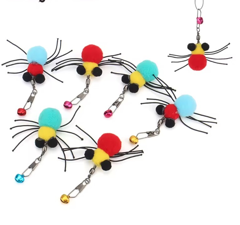 1pcs Simulation Plush Spider Replacement Head Of Cat Teaser Stick Fun Pet Cat Toy