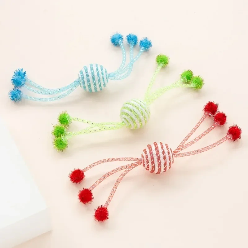 3pc Cat Toy Wool Ball Interactive Cat Toy Sticks Toys for Cats Paw Grinder Bite-resistant Cats Toys Kitten Scratcher Pet Product