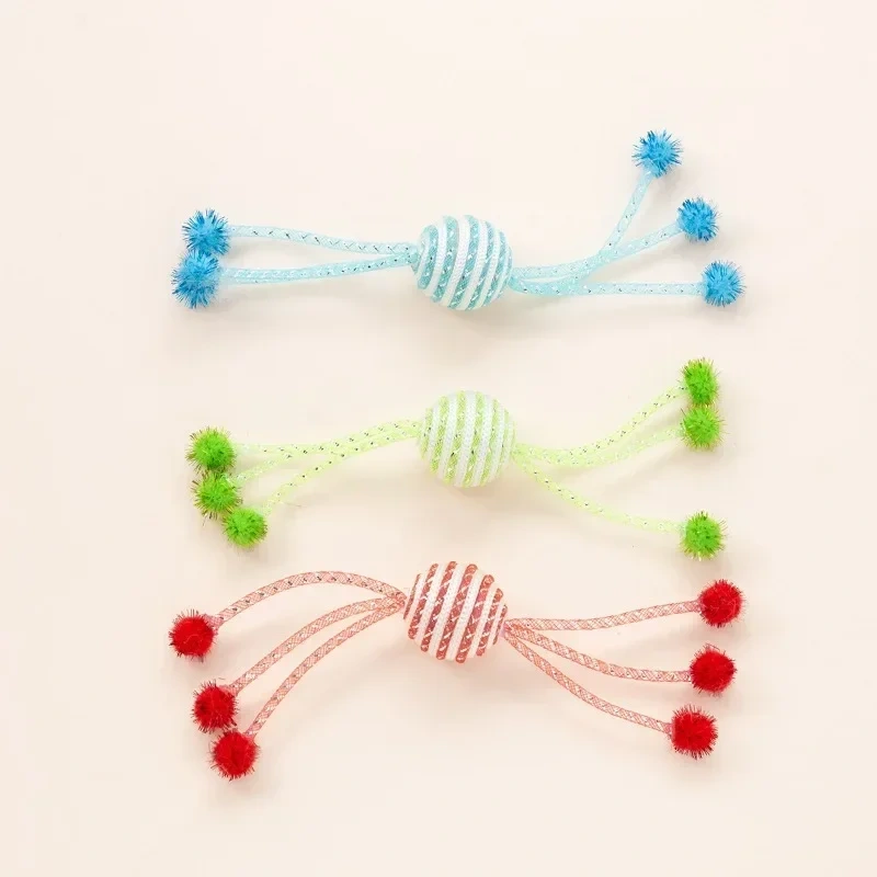 3pc Cat Toy Wool Ball Interactive Cat Toy Sticks Toys for Cats Paw Grinder Bite-resistant Cats Toys Kitten Scratcher Pet Product