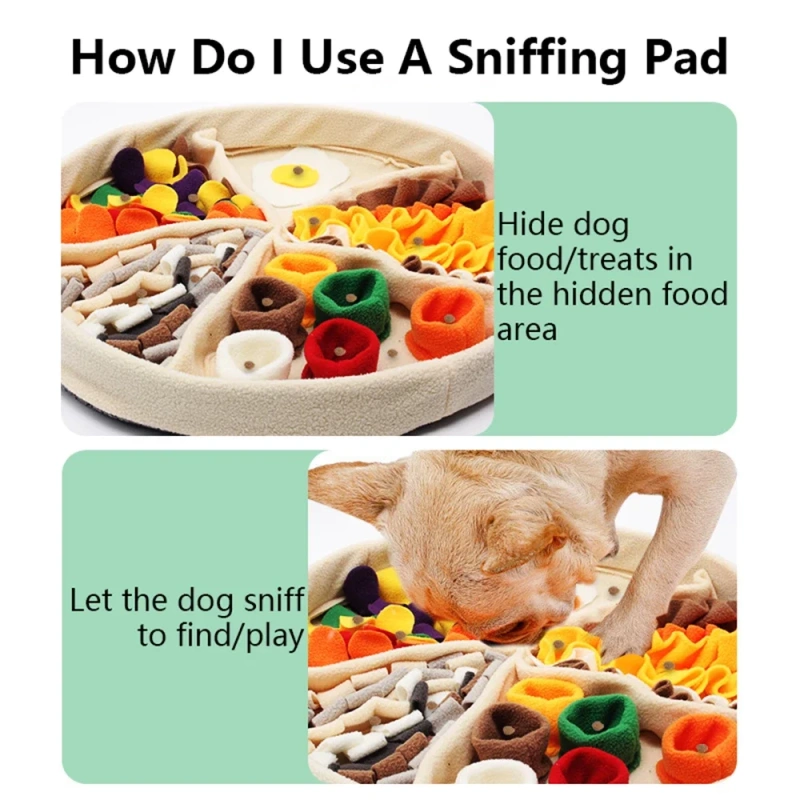 Delicious Treat for Dogs Food Plate Design Pizza  Snuffle Mat Dog Chew Squeaky Inyeractive Plush Toys