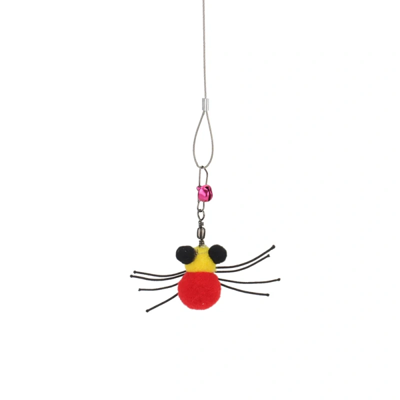 9pcs Simulation Plush Spider Replacement Head Of Cat Teaser Stick Fun Pet Cat Toy