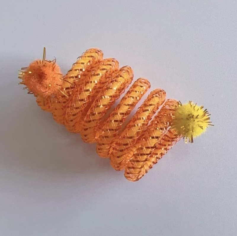 1pcs Colorful Spring Cat Toy Chew Resistant Elastic Wool Ball Spring Toys for Cats Tease Pet Supplies