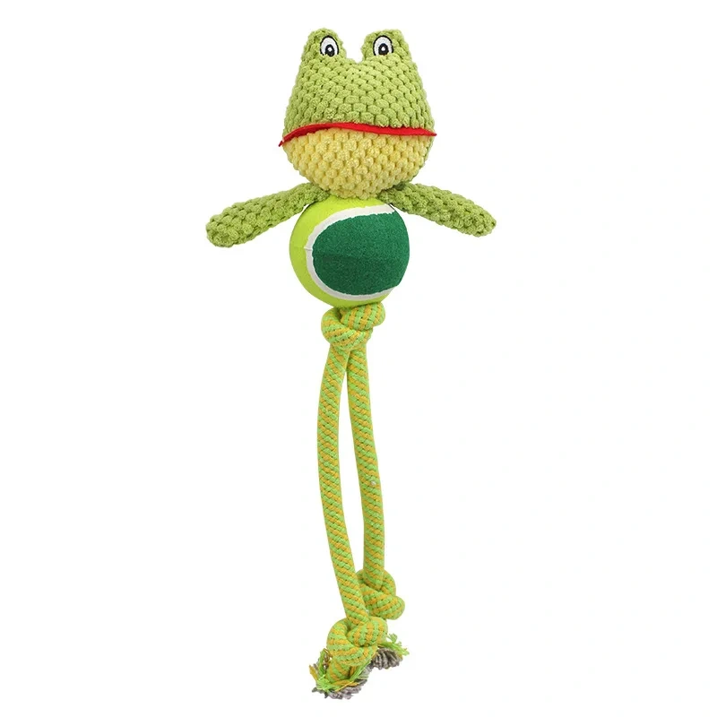 Plush Pig Frog Pet Squeaky Toys for Small Dogs Puppy Rope Ball Chew Toy Squeak Pets Accessories Supplies