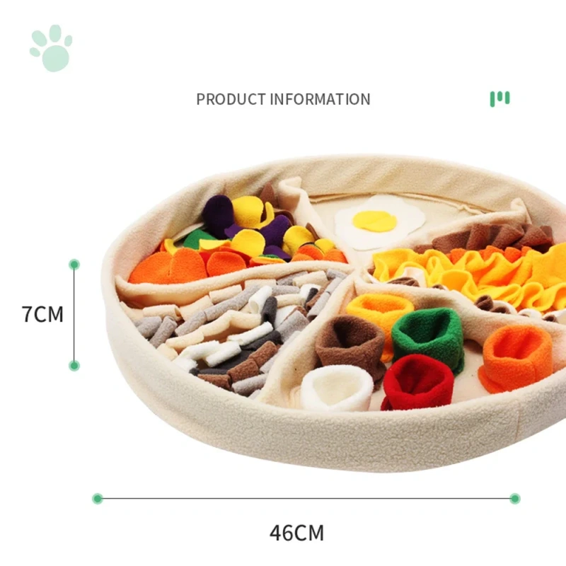 Delicious Treat for Dogs Food Plate Design Pizza  Snuffle Mat Dog Chew Squeaky Inyeractive Plush Toys