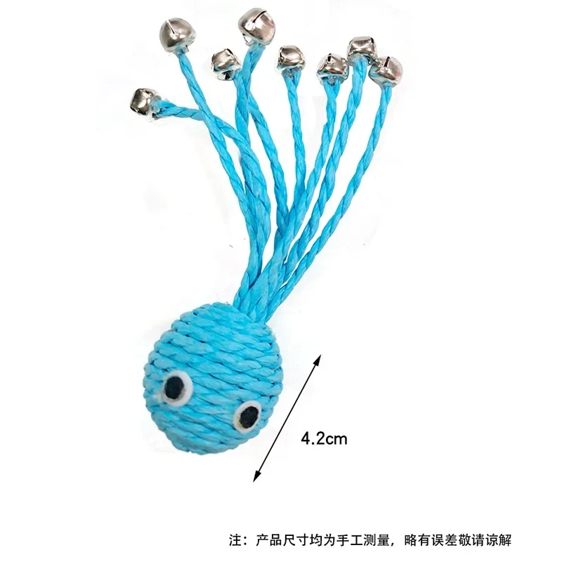 Octopus Cat Chew Toy Paper Rope Cat Supplies for Kitten Woven Ball Pet Products for Kitty Bells Cat Interactive Toy pet toys