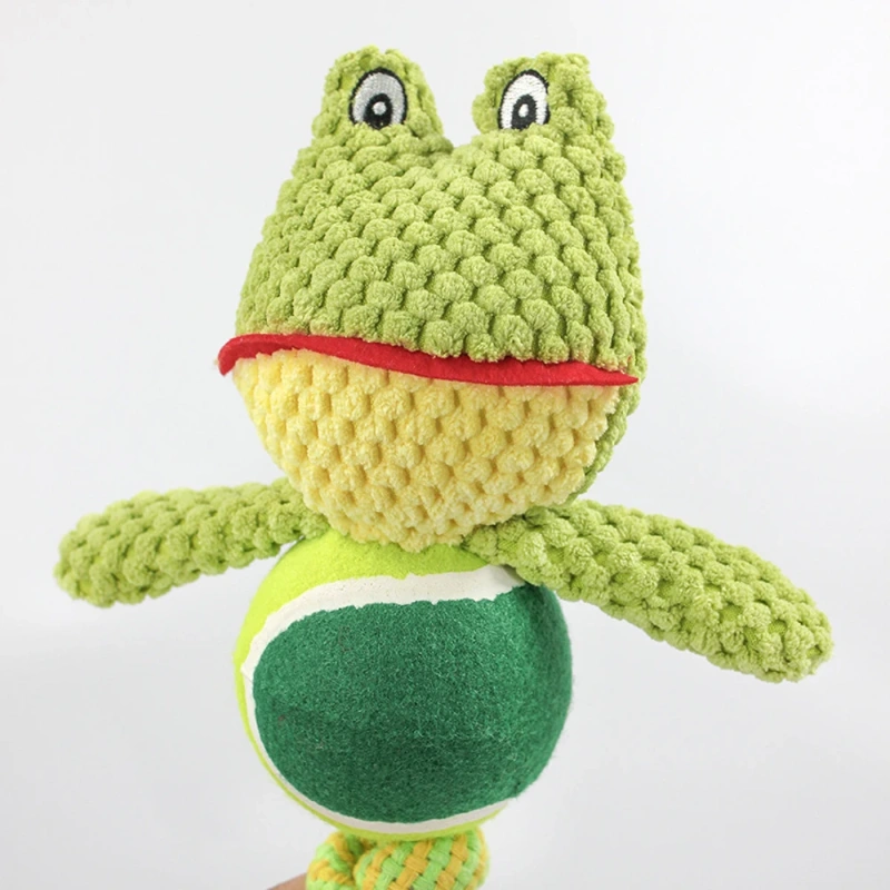 Plush Pig Frog Pet Squeaky Toys for Small Dogs Puppy Rope Ball Chew Toy Squeak Pets Accessories Supplies