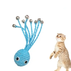 Octopus Cat Chew Toy Paper Rope Cat Supplies for Kitten Woven Ball Pet Products for Kitty Bells Cat Interactive Toy pet toys