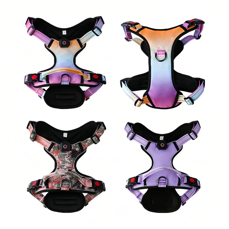 Dog luminous chest and back，LED light-up chest strap，Comfortable, breathable and luminous harness