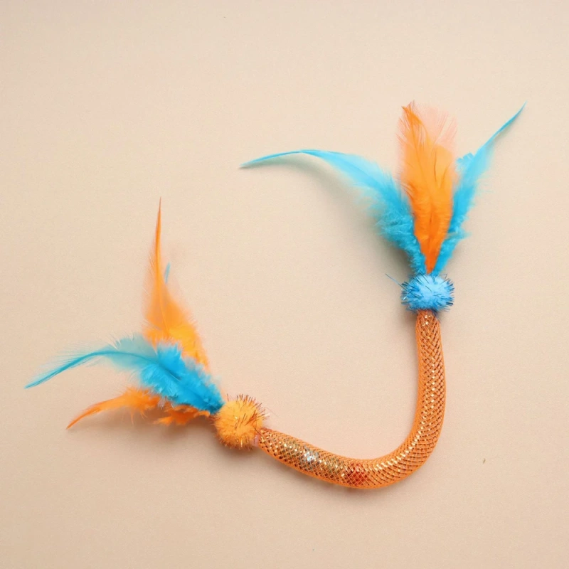 3pcs Random Mix Mint Ball Elastic Net Cat Teaser Stick Kitten Interactive Scratching Feather Toys Funny Pet Supplies
