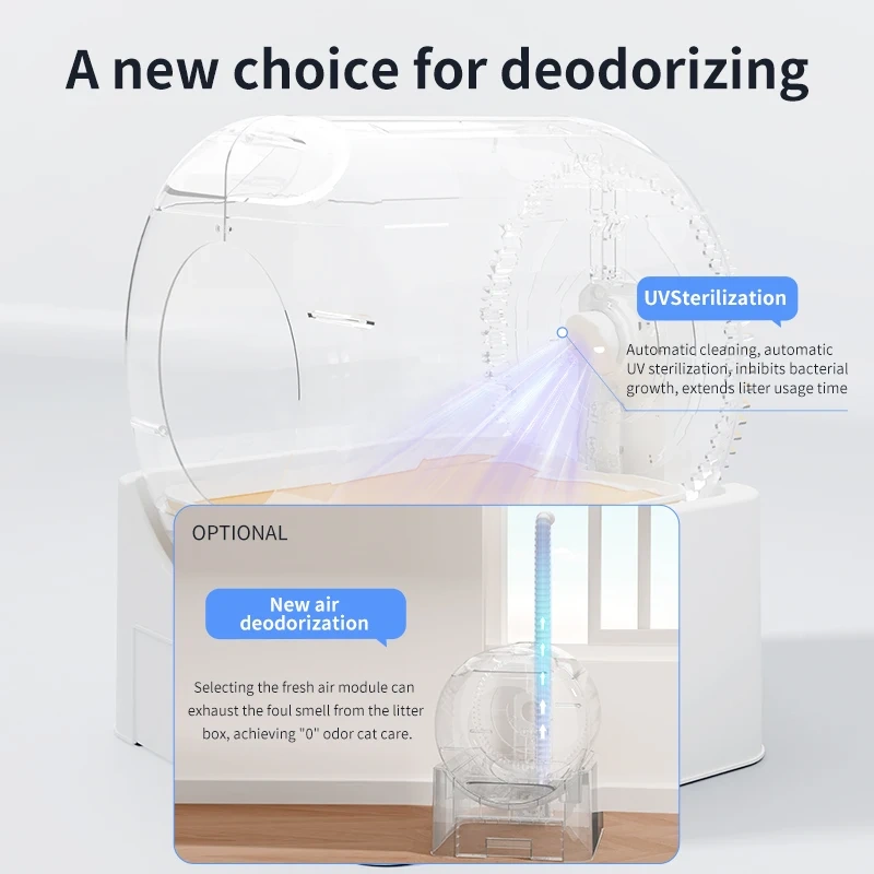 2024 new model Automatic Smart Cat Litter Box Self Cleaning Fully Enclosed Cat Litter Box Pet Toilet Litter Tray English version