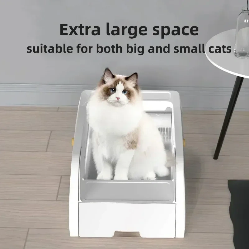 Fully Automatic Intelligent Cat Litter Box Self-cleaning Cat Bedpans Multi Mode Semi Closed Pet Products Controlled By App