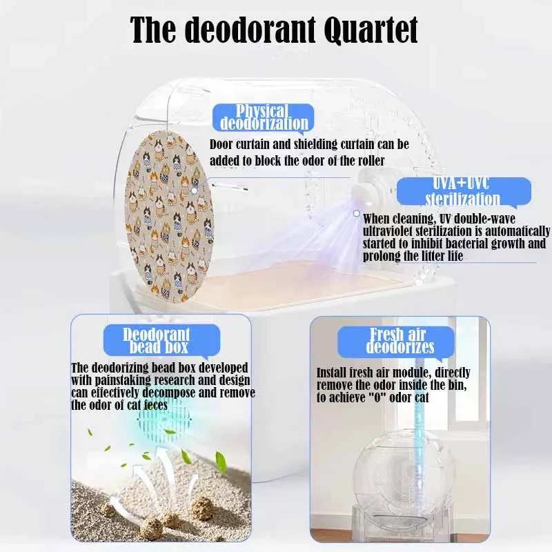 Wholesale Autoclean Litter Box Smart Wifi Cleaning Deodorizing Electric Cat Toilet Smart Fully Enclosed Cat Litter Box