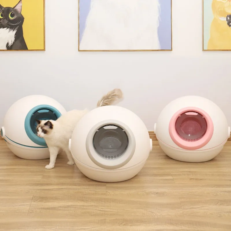 Fully Enclosed Cat Litter Basin Flip Over Type Oversized Odor Proof Cat Toilet for Kittens Anti Sand Cat Feces Basin Cat Supplie