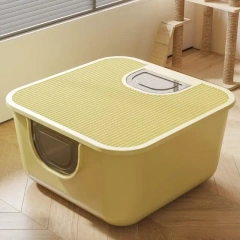 Deep Cat Litter Box, Fully Enclosed, Extra Large Splash-proof Cat Toilet, Side-entry Top-out Cat Litter Box, Pet Supplies