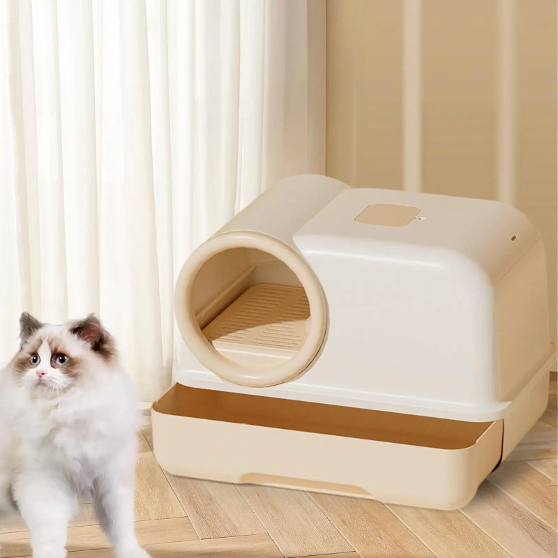 Fully Enclosed Cat Litter Box Large Cat Potty Corridor Sandbox Kitty Litter Box Kitten Potty for All Kinds of Cat Litter
