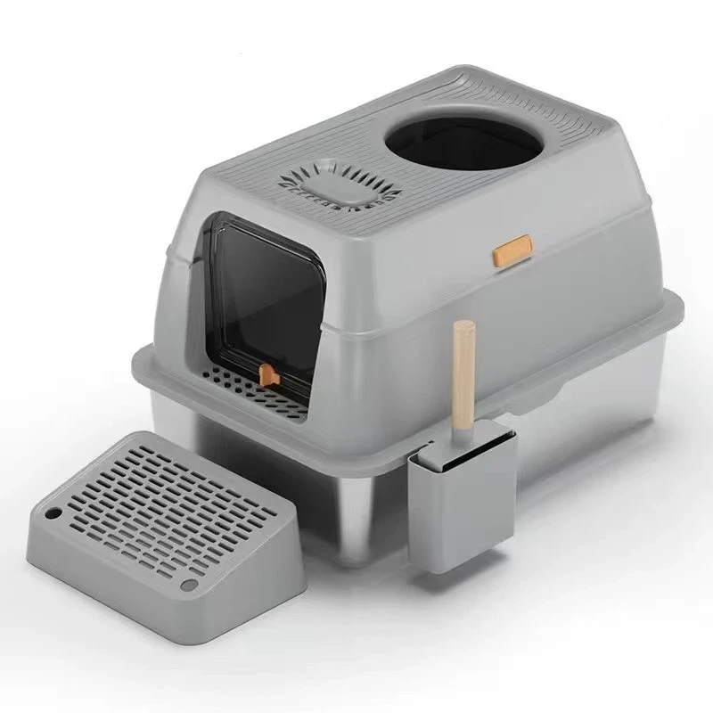 Stainless Steel Easy To Clean Large Anti-Splash, Anti-Leak And Anti-Splash Closed Litter Box