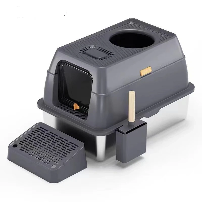Stainless Steel Easy To Clean Large Anti-Splash, Anti-Leak And Anti-Splash Closed Litter Box