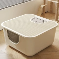 Deep Cat Litter Box, Fully Enclosed, Extra Large Splash-proof Cat Toilet, Side-entry Top-out Cat Litter Box, Pet Supplies