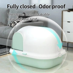 Cat Litter Box,Portable Cat Litter Box with Lid,  Enclosed Litter Box Anti-Splashing and Easy Installation