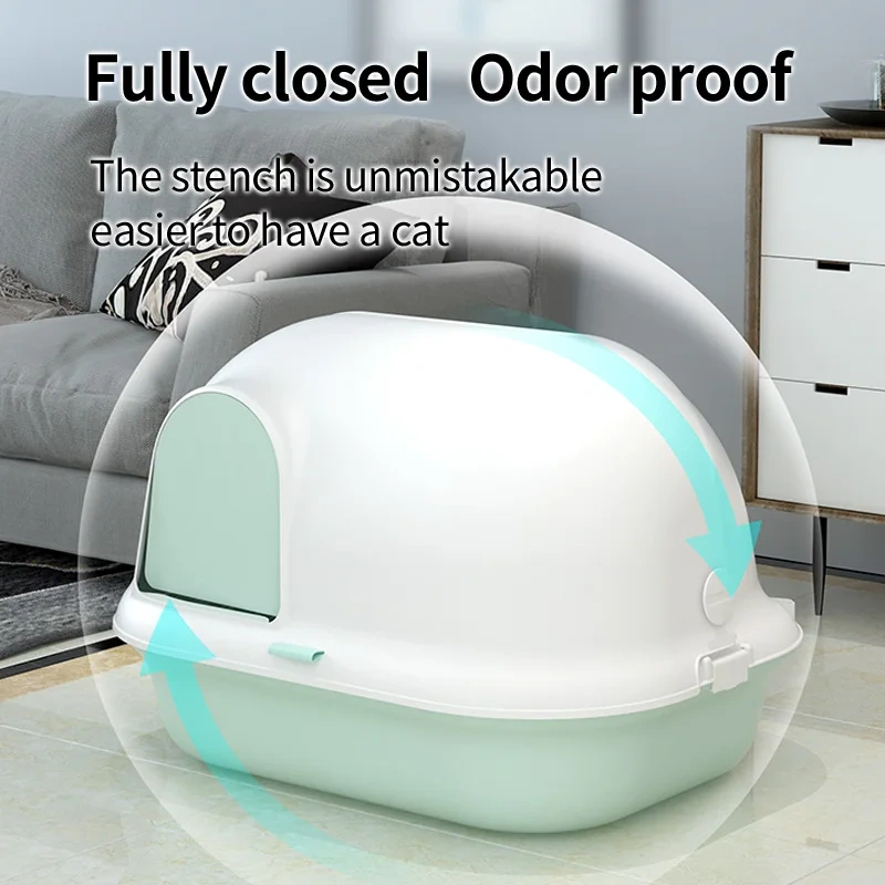 Cat Litter Box,Portable Cat Litter Box with Lid,  Enclosed Litter Box Anti-Splashing and Easy Installation