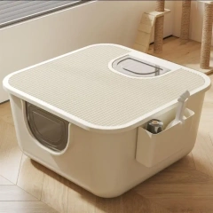 Deep Cat Litter Box, Fully Enclosed, Extra Large Splash-proof Cat Toilet, Side-entry Top-out Cat Litter Box, Pet Supplies