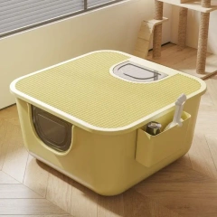Deep Cat Litter Box, Fully Enclosed, Extra Large Splash-proof Cat Toilet, Side-entry Top-out Cat Litter Box, Pet Supplies