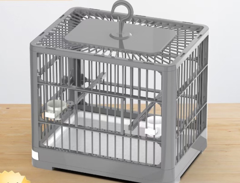 Travel Bird Cage, Bird Travel Carrier Cage With Handle, 2 Standing Pole, Food Container And 2 Cup, Fruit Fork For Cockatiels