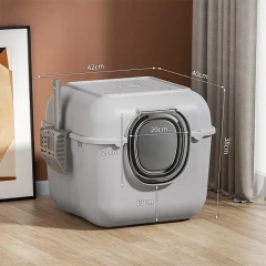 Large Capacity Cat Bedpans Totally Closed Cat Litter Box Anti-Spill & Sand-Leakage Pet Toilet Plastic Cat Sandbox Sanitary Tray