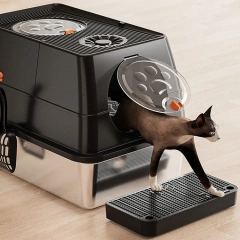 2024 Hot Sale Cat Products Extra Large Stainless Steel Cat Litter Box Katzen Toilette Aus Edelstahl