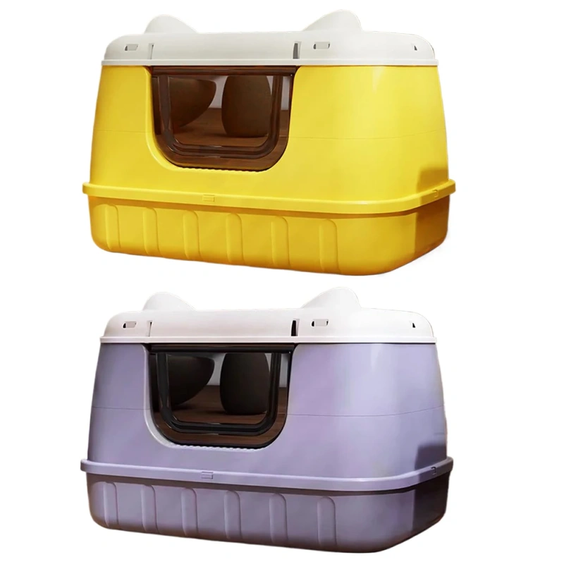 Large Cat Litter Box Enclosed Cat Toilet with Handle Cat Bedpans Cat Litter Pan for Larger Cat Breeds Or Multiple Cat Households