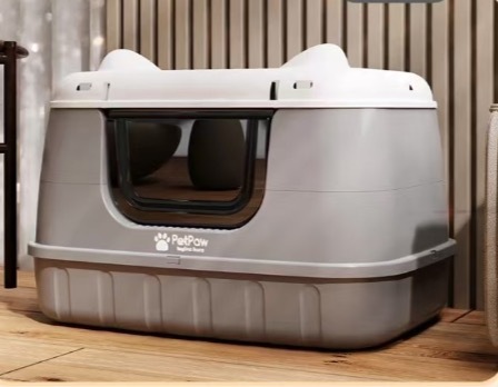 Large Cat Litter Box Enclosed Cat Toilet with Handle Cat Bedpans Cat Litter Pan for Larger Cat Breeds Or Multiple Cat Households