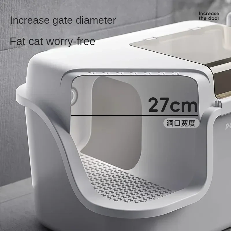 Litter Box Corridor Type Fully Enclosed Splash-Proof Deodorant Cat Litter Basin Corridor Oversized Cat Toilet Pet