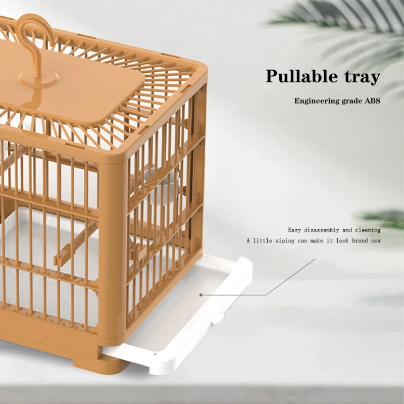 Travel Bird Cage, Bird Travel Carrier Cage With Handle, 2 Standing Pole, Food Container And 2 Cup, Fruit Fork For Cockatiels