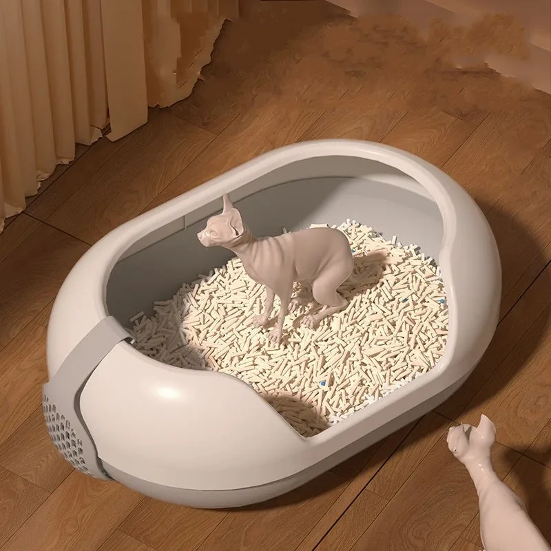 New Capsule Design Cheap Pet Cats Toilets Wholesale Plastic Cat  Box