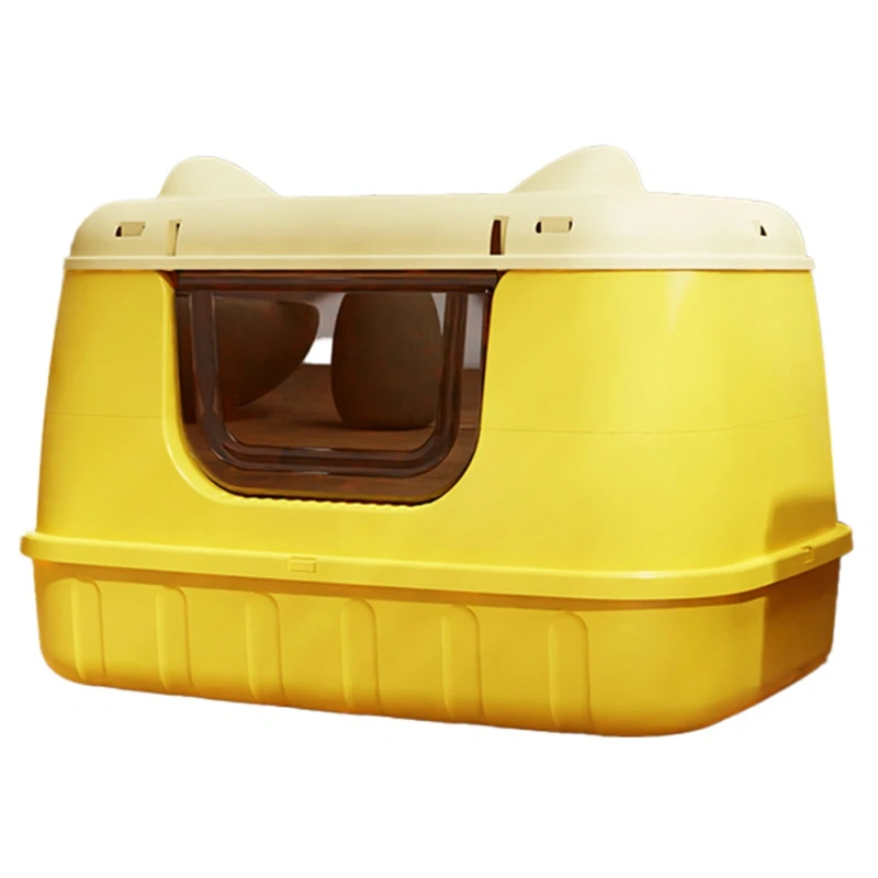 Large Cat Litter Box Enclosed Cat Toilet with Handle Cat Bedpans Cat Litter Pan for Larger Cat Breeds Or Multiple Cat Households