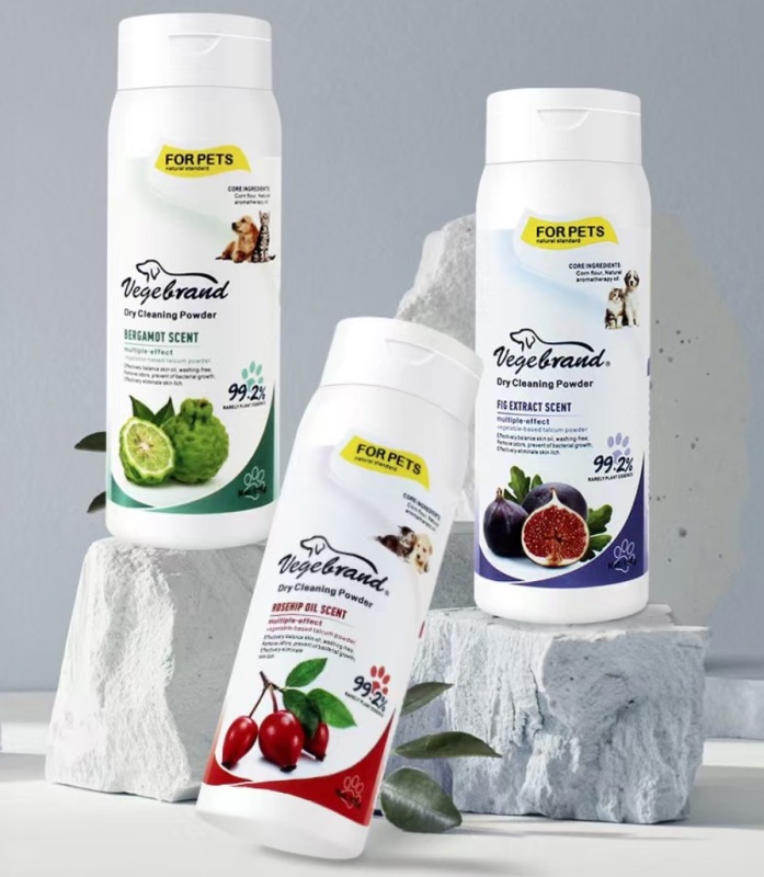 Pet Fruit Shampoo Set Custom Label Dog Shampoo Dry Powder Gift Box Four Bottles Of Pet Shampoo Cleansing Powder