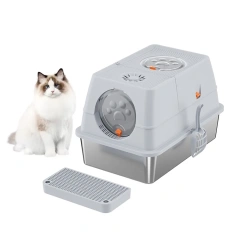2024 Hot Sale Cat Products Extra Large Stainless Steel Cat Litter Box Katzen Toilette Aus Edelstahl