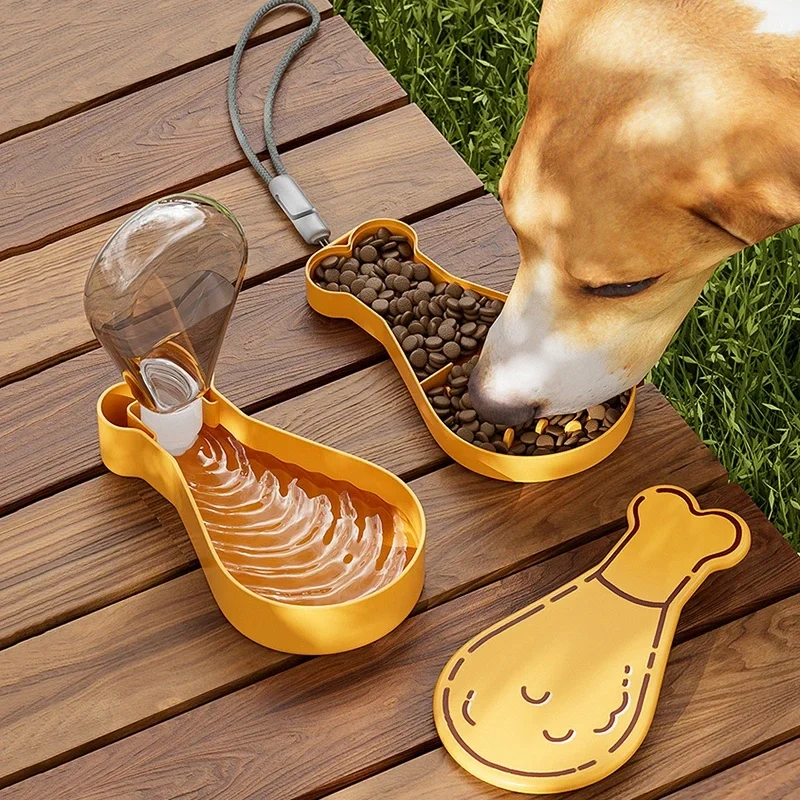Pet Outdoor Walking Mug Chicken Leg Shaped Portable Travel Water Bottle Puppy Cats Dogs Drinking Water Food Dispenser Supplies