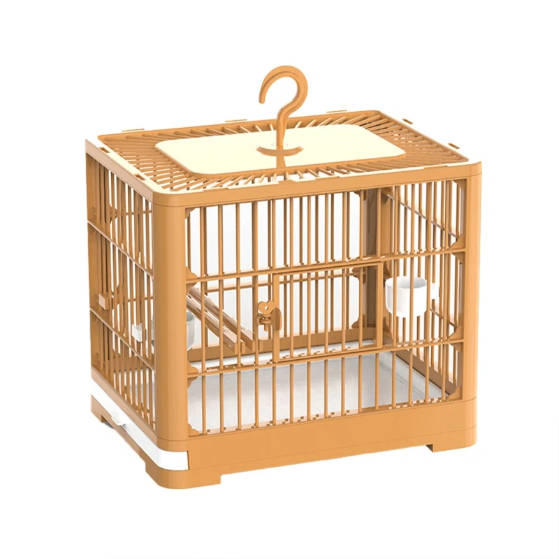 Travel Bird Cage, Bird Travel Carrier Cage With Handle, 2 Standing Pole, Food Container And 2 Cup, Fruit Fork For Cockatiels