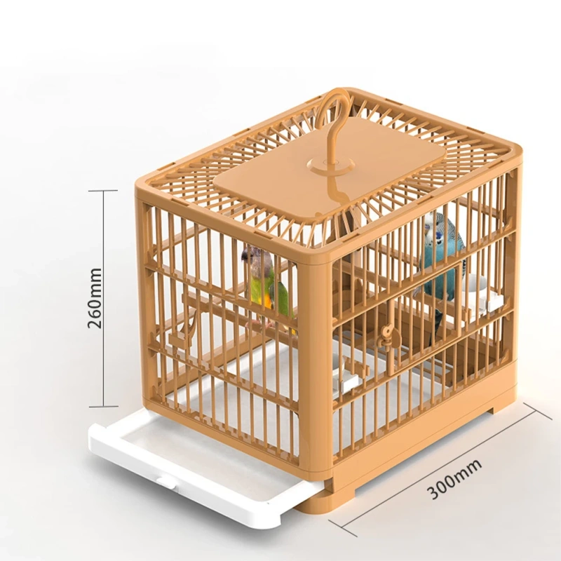 Travel Bird Cage, Bird Travel Carrier Cage With Handle, 2 Standing Pole, Food Container And 2 Cup, Fruit Fork For Cockatiels