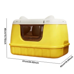 Large Cat Litter Box Enclosed Cat Toilet with Handle Cat Bedpans Cat Litter Pan for Larger Cat Breeds Or Multiple Cat Households
