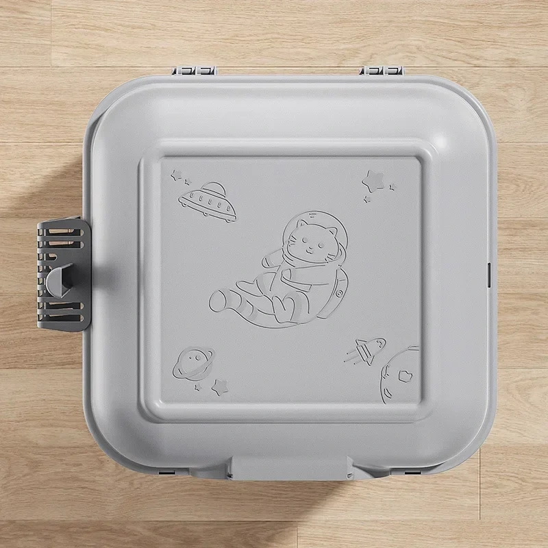 Large Capacity Cat Bedpans Totally Closed Cat Litter Box Anti-Spill & Sand-Leakage Pet Toilet Plastic Cat Sandbox Sanitary Tray