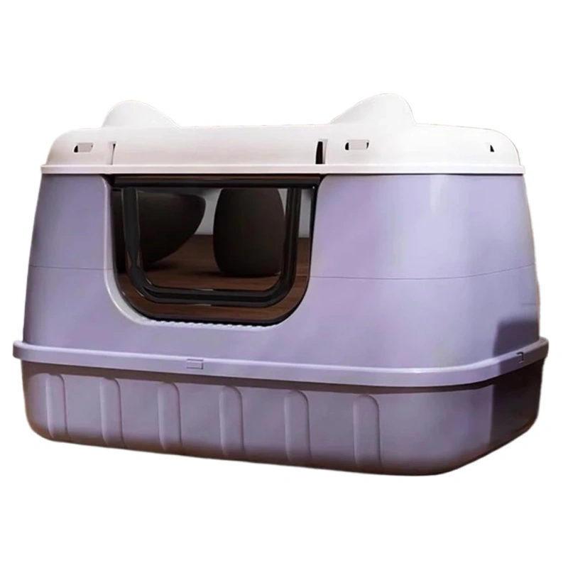 Large Cat Litter Box Enclosed Cat Toilet with Handle Cat Bedpans Cat Litter Pan for Larger Cat Breeds Or Multiple Cat Households