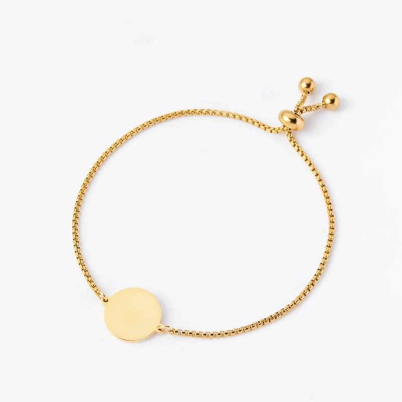 Stainless Steel Adjustable Custom Engrave Picture Couple Boho Bracelets Chains for Women's Pendant Bracelet Jewelry Gifts