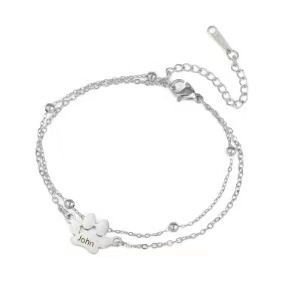 Dog Cat Paw Custom Name Bracelet Women Stainless Steel Jewelry Multiple Names Personalized Pet Valentine's Day Gifts