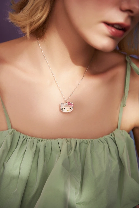 Fashion 925 Silver Crystal Lovely Cat Pendant Chokers Necklace Cute Crystal Silver Chain Girl Children Jewelry Earrings Gift