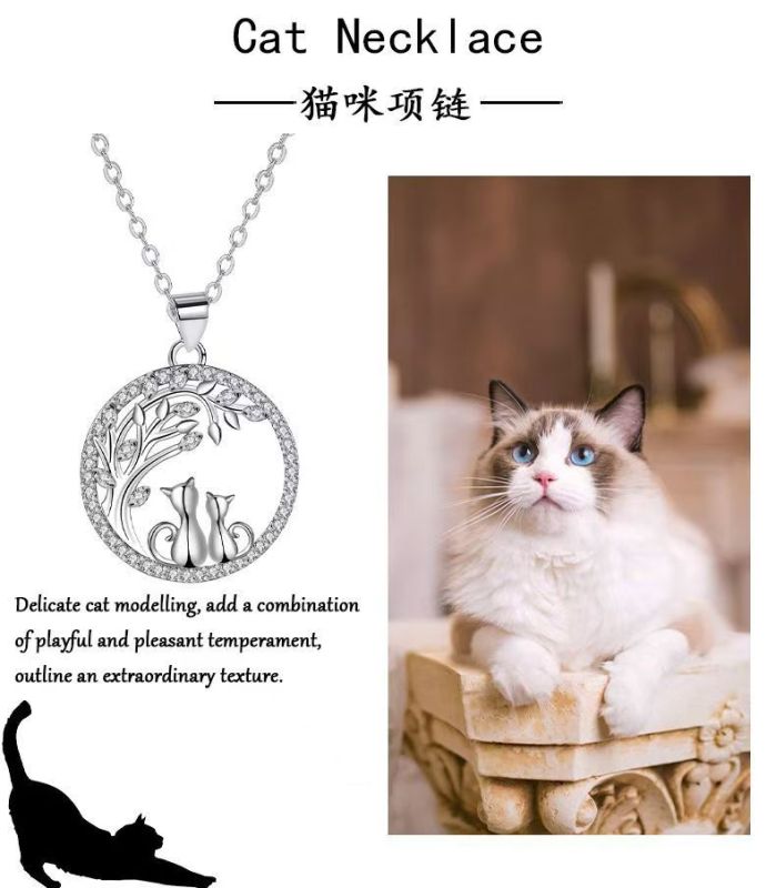 New women's cat necklace, women's clavicle necklace
