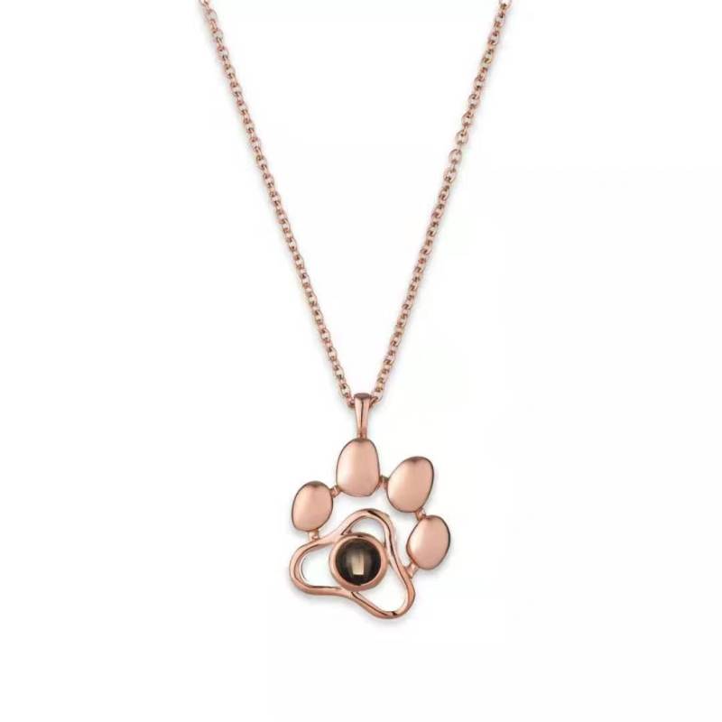 Projection Photo Necklace in Gold Silver Rose Gold Personalized 925 Sterling Silver Custom Family Couples Pet Photo Necklace