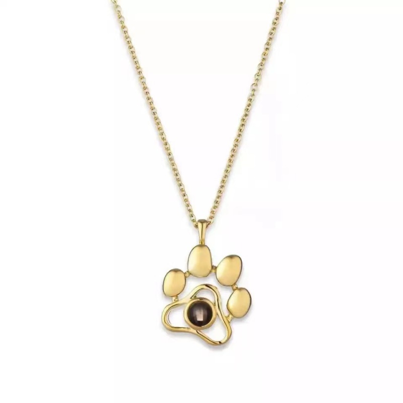Projection Photo Necklace in Gold Silver Rose Gold Personalized 925 Sterling Silver Custom Family Couples Pet Photo Necklace
