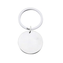 Blank Round Dog Tags Anti-Lost Cat ID Customized Tell Pet Collar Nameplate Valentine Day Gifts Key Chain Rings  Charm DIY